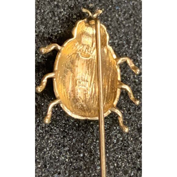 14K Gold, Red and Yellow Ladybug Stick Pin Vintage Eclectic - Picture 8 of 8
